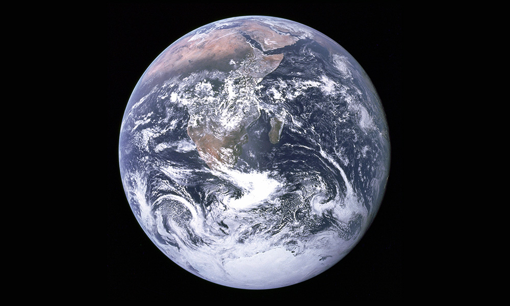 An image of the earth as it was seen from the Apollo 17 spacecraft