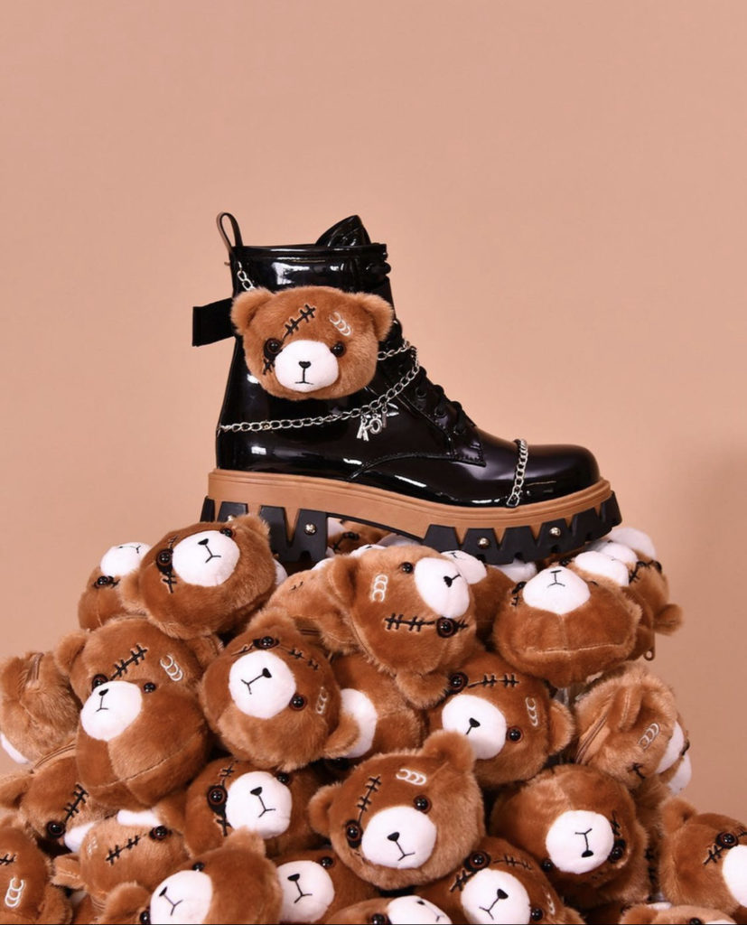 “hallucination scares Teddy bear boot” taken from Koi footwear instagram