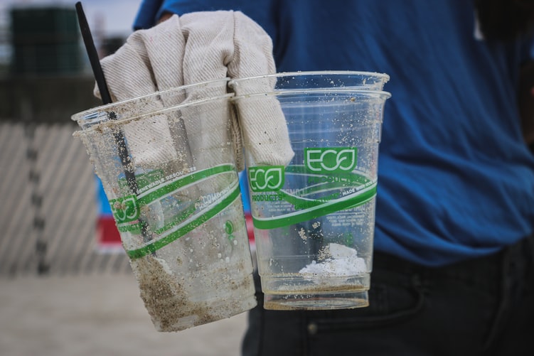 New York Beach clean up eco friendly plastic cups