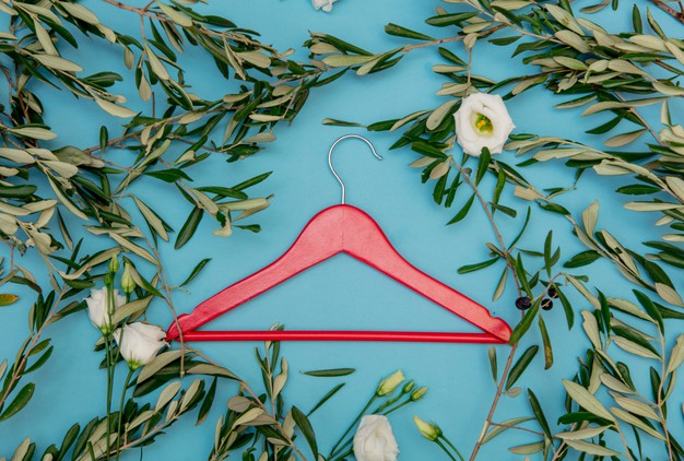 red clothes hanger in the fashion business