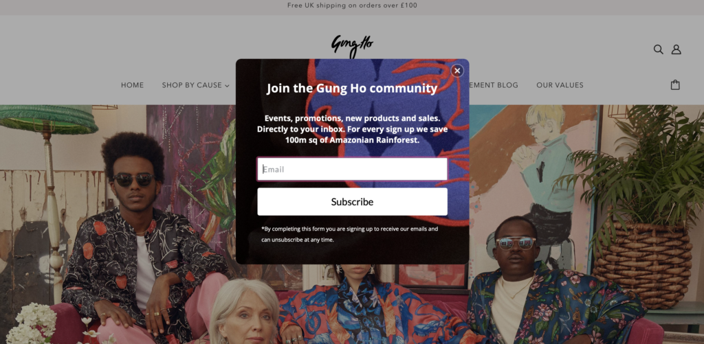 Gung Ho - Capturing newsletters whilst connecting the sign up to One Tribe
