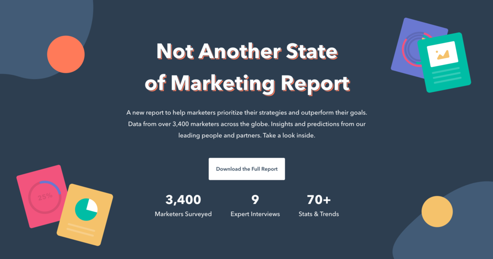 Not another state of marketing report - Full credit to Hubspot 2020 and Inveniv