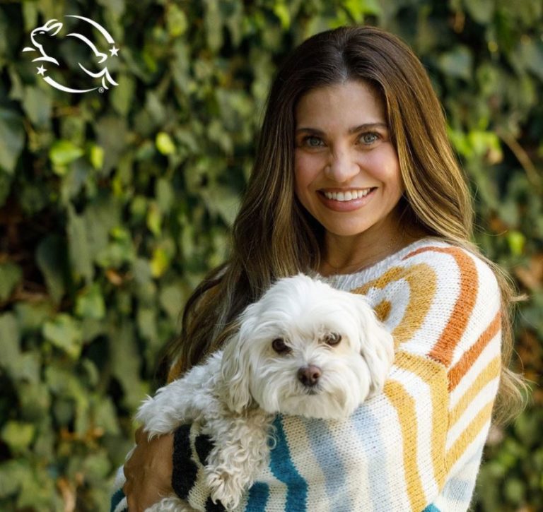 danielle fishel be free owner smiling with her dog