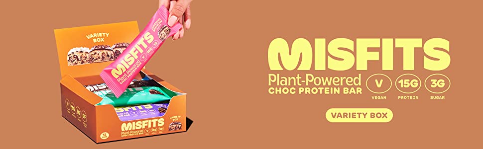 misfits vegan protein bars plant powered