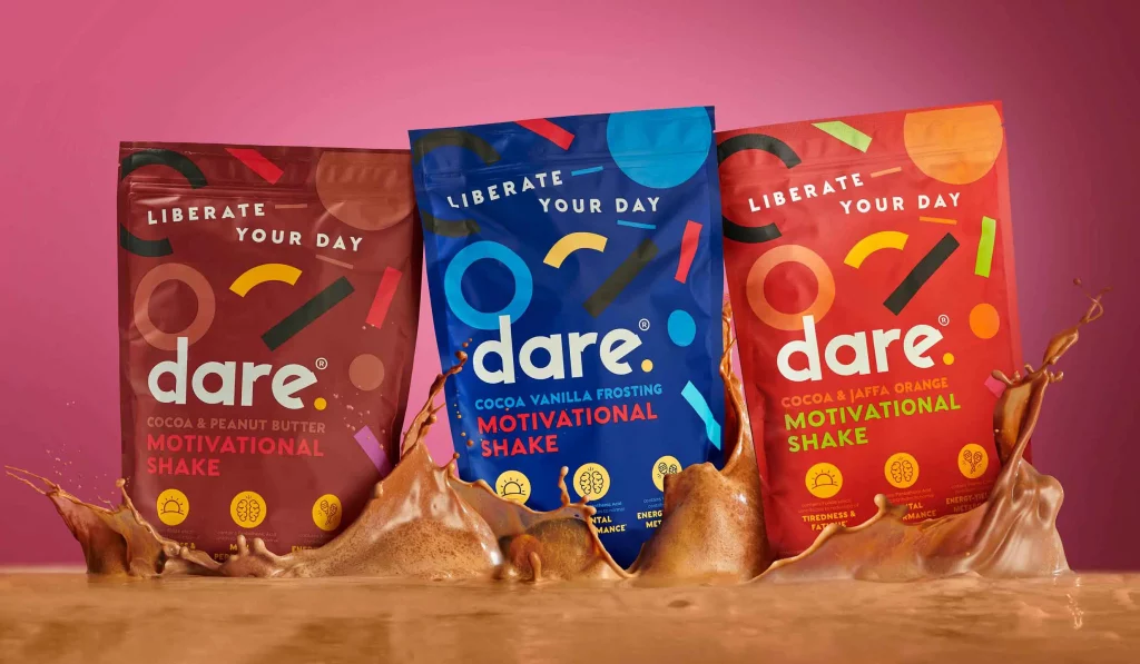 dare motivation products and snacks