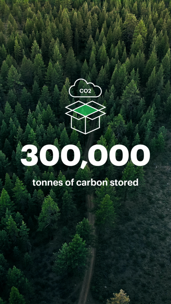 claro money three hundred thousand tonnes of carbon stored milestone
