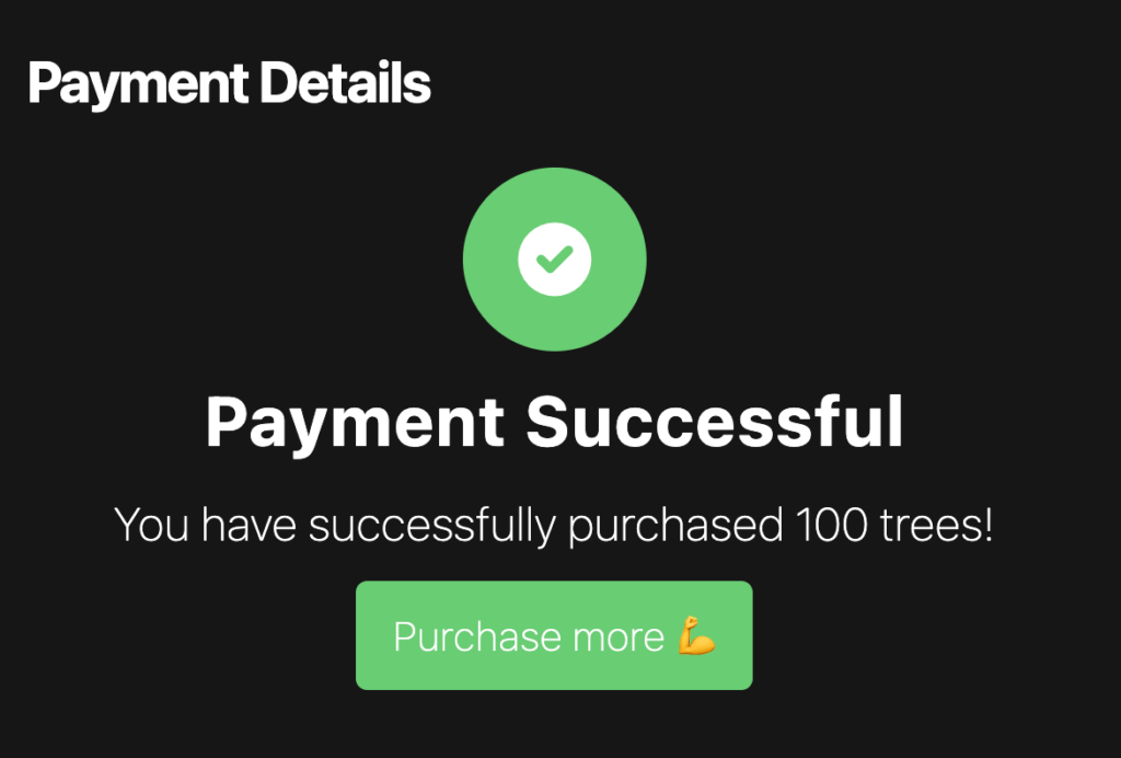 tree booster payment successful